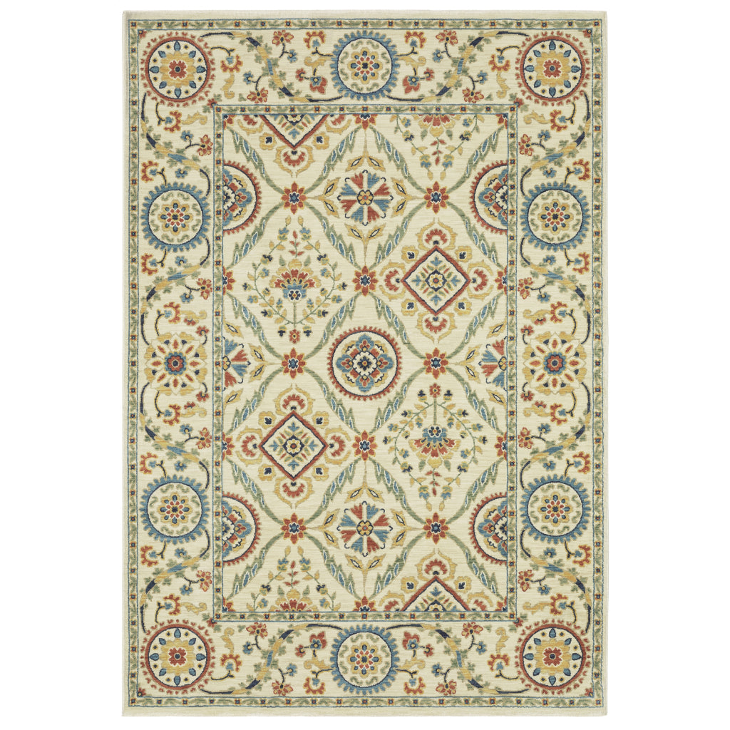 Oriental Weavers Francesca FR07A Multicolor Rectangle Indoor Area Rug - Stain Resistant Floral Rug