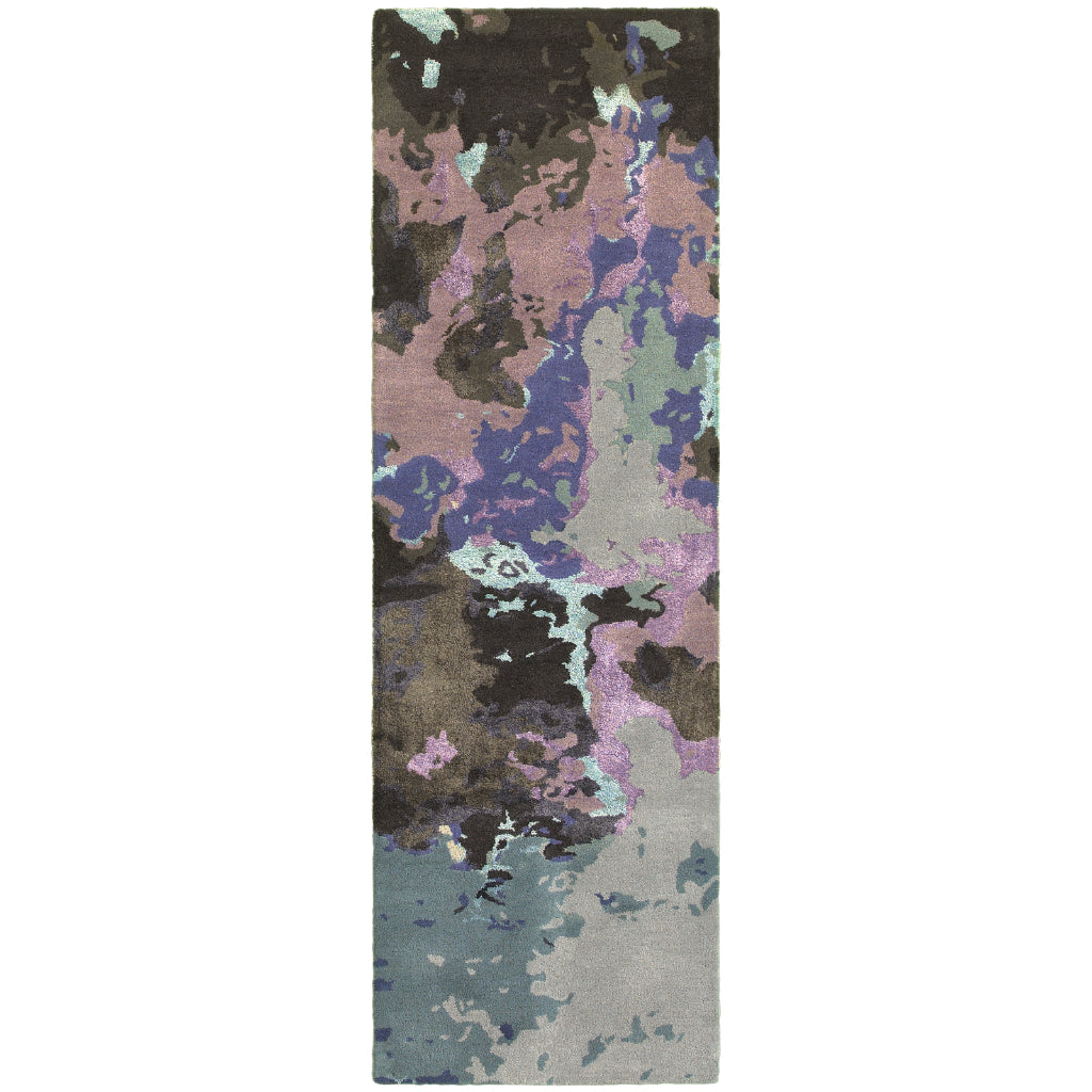 Oriental Weavers Galaxy 21901 Multicolor Rectangle Indoor Runner - Hand Tufted Abstract Rug Made of Wool & Viscose-