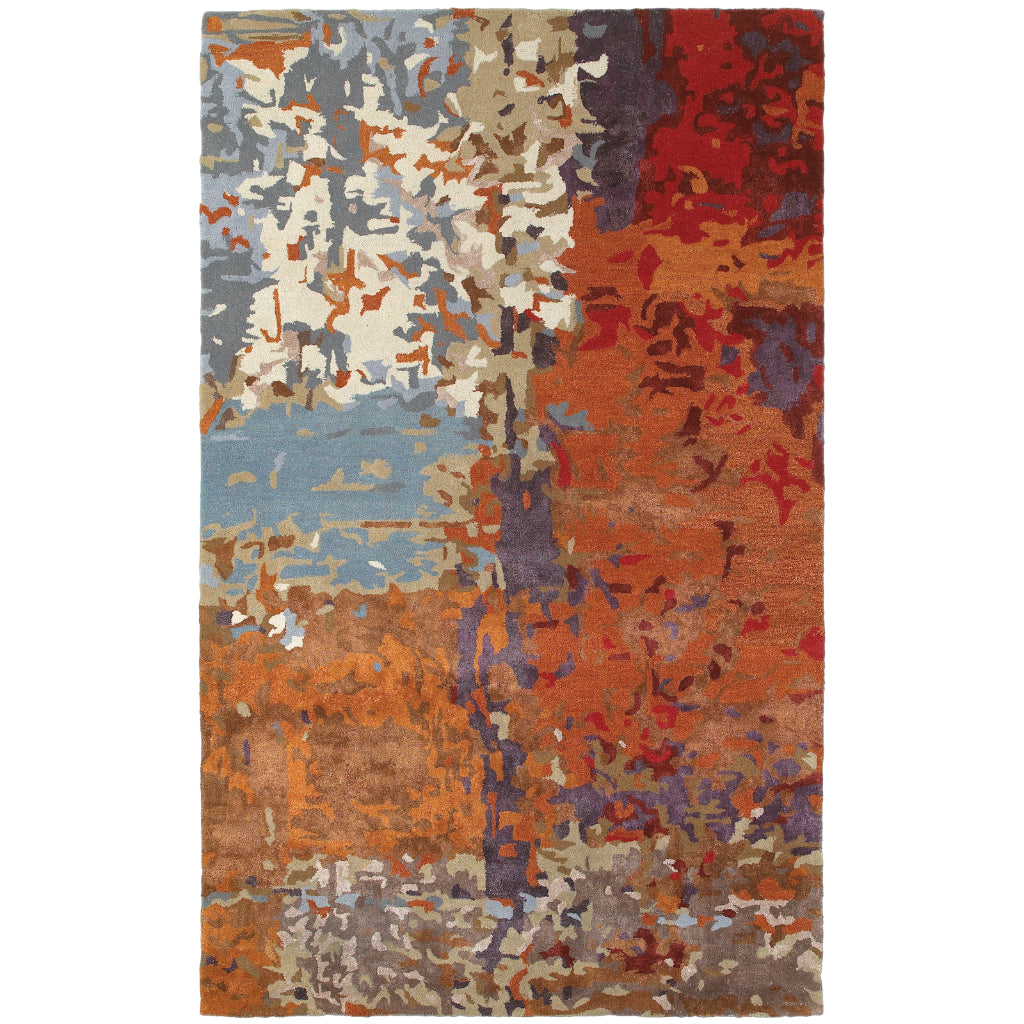 Oriental Weavers Galaxy 21904 Multicolor Rectangle Indoor Area Rug - Hand Tufted Abstract Rug Made of Wool & Viscose-