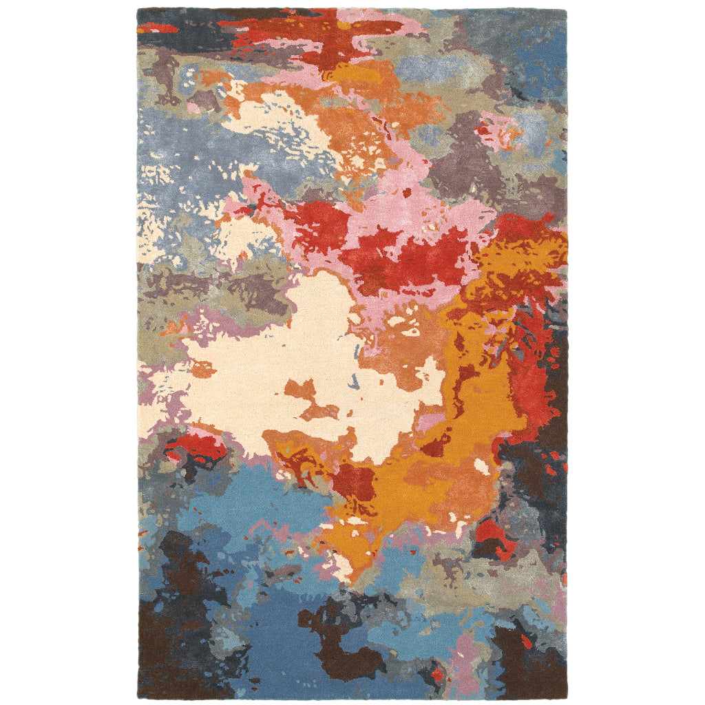 Oriental Weavers Galaxy 21908 Multicolor Rectangle Indoor Area Rug - Hand Tufted Abstract Rug Made of Wool & Viscose-
