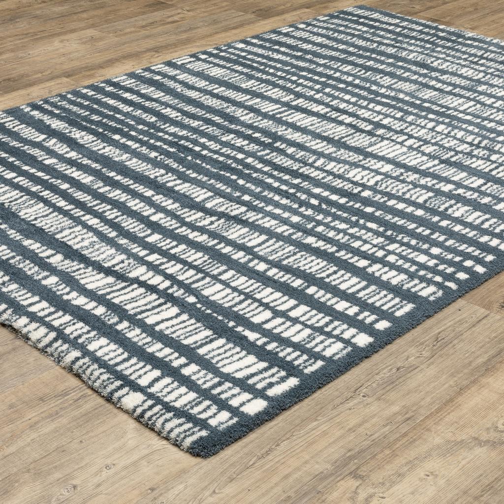Oriental Weavers Galileo GAL01 Blue Rectangle Indoor Area Rug Stripe Pattern-