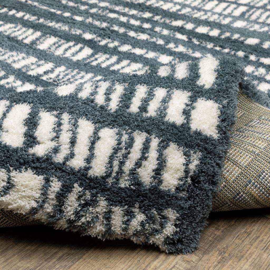 Oriental Weavers Galileo GAL01 Blue Rectangle Indoor Area Rug Stripe Pattern-