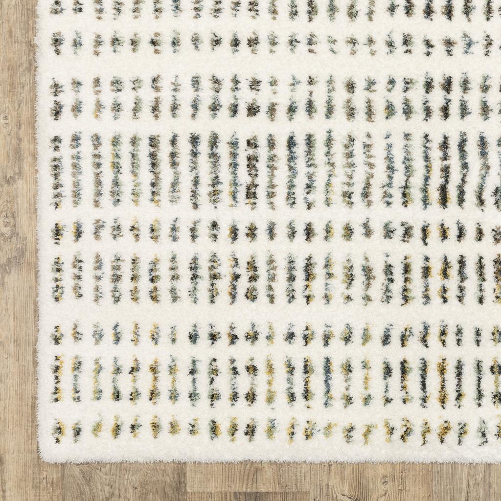 Oriental Weavers Galileo GAL02 Ivory Rectangle Indoor Area Rug Stripe Pattern-