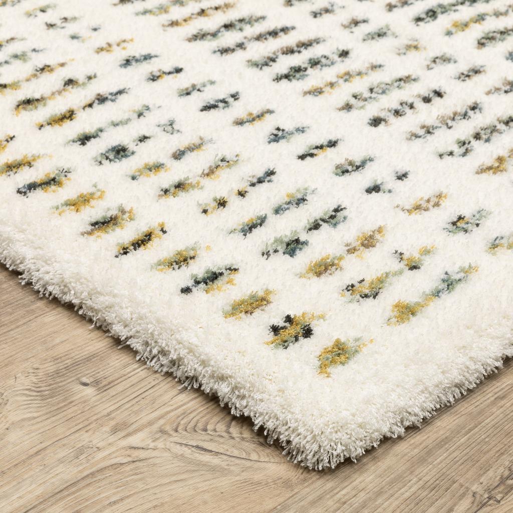 Oriental Weavers Galileo GAL02 Ivory Rectangle Indoor Area Rug Stripe Pattern-