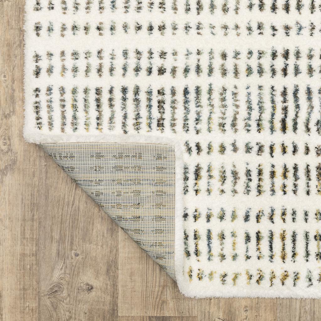 Oriental Weavers Galileo GAL02 Ivory Rectangle Indoor Area Rug Stripe Pattern-