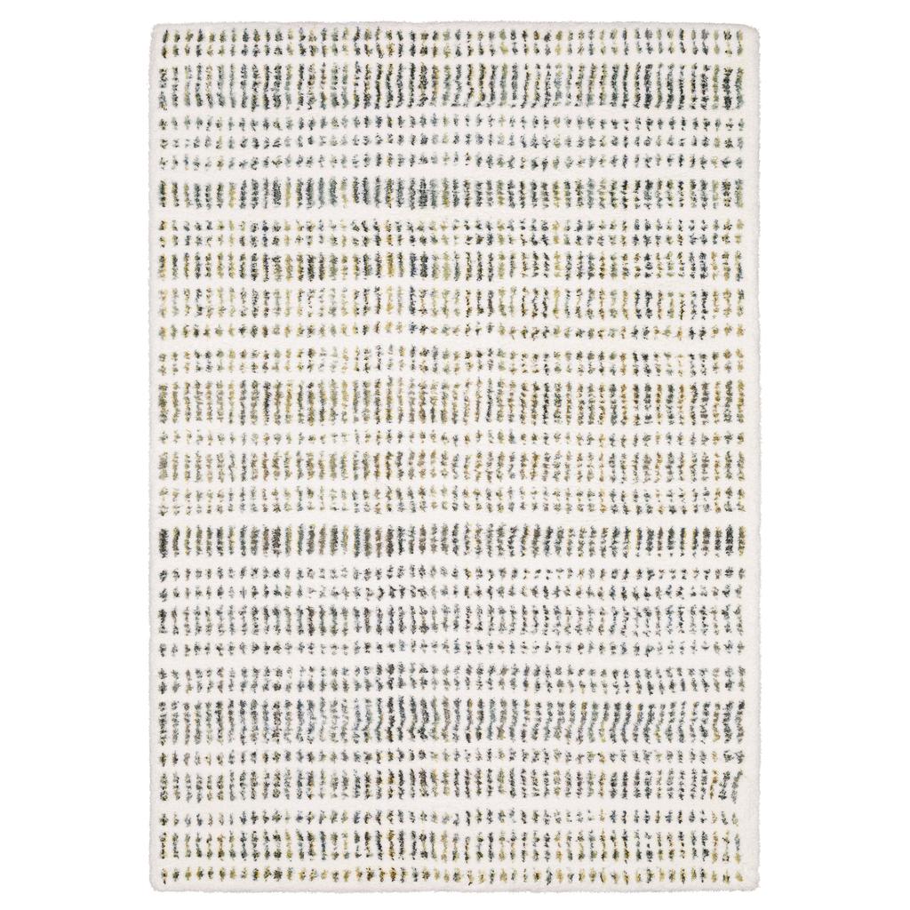 Oriental Weavers Galileo GAL02 Ivory Rectangle Indoor Area Rug Stripe Pattern-
