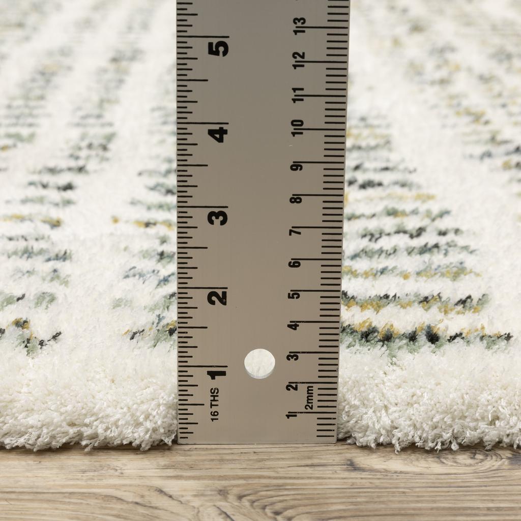 Oriental Weavers Galileo GAL02 Ivory Rectangle Indoor Area Rug Stripe Pattern-