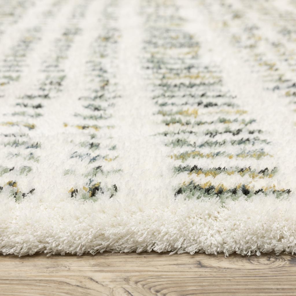 Oriental Weavers Galileo GAL02 Ivory Rectangle Indoor Runner Stripe Pattern-