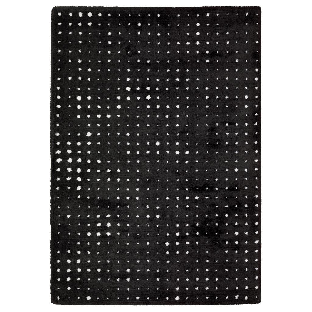 Oriental Weavers Galileo GAL04 Black Rectangle Indoor Area Rug Circles Pattern-