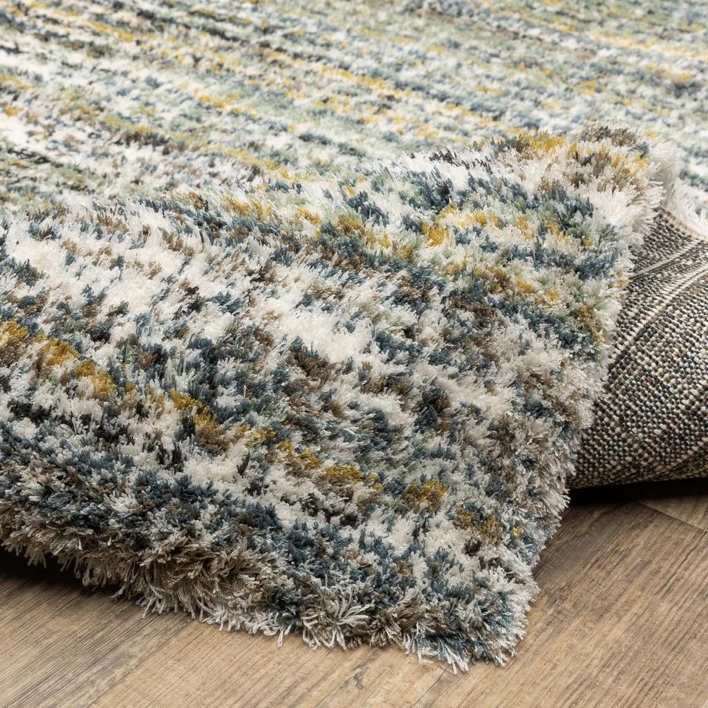 Oriental Weavers Galileo GAL07 Green Rectangle Indoor Runner Gridwork Pattern-