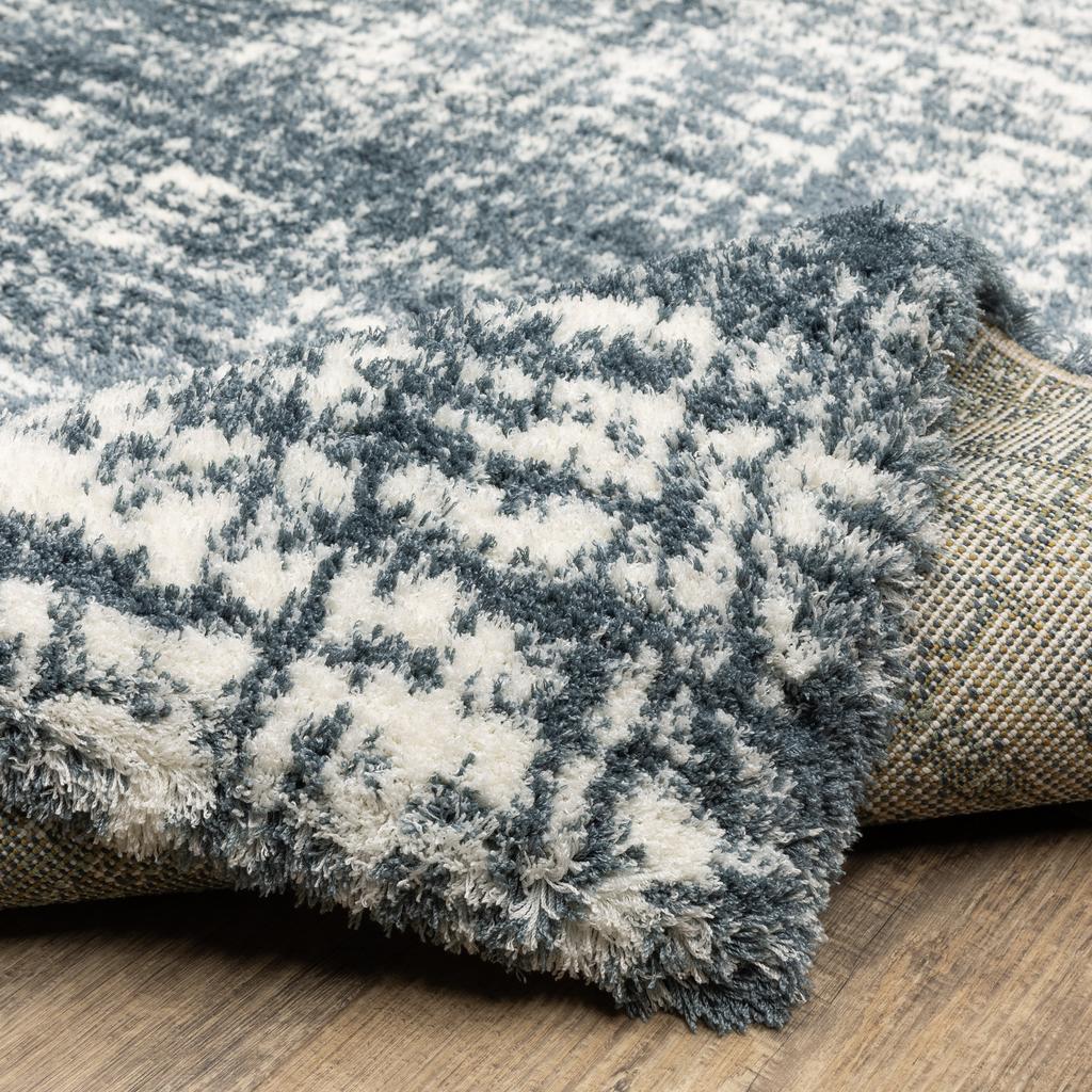 Oriental Weavers Galileo GAL08 Blue Rectangle Indoor Runner Gridwork Pattern-