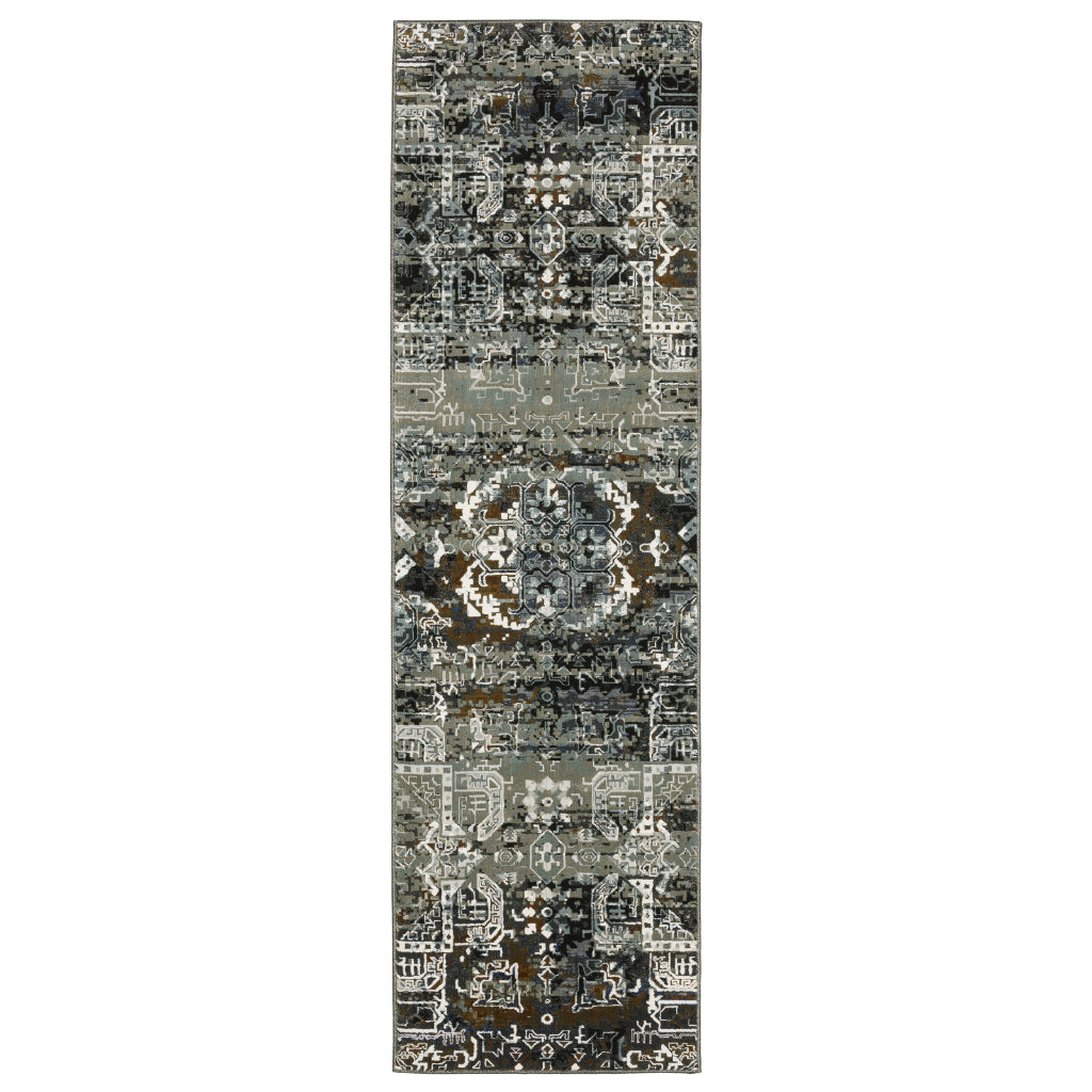 Oriental Weavers Gemini 2060V Multicolor Rectangle Indoor Runner - Stain Resistant Modern Rug