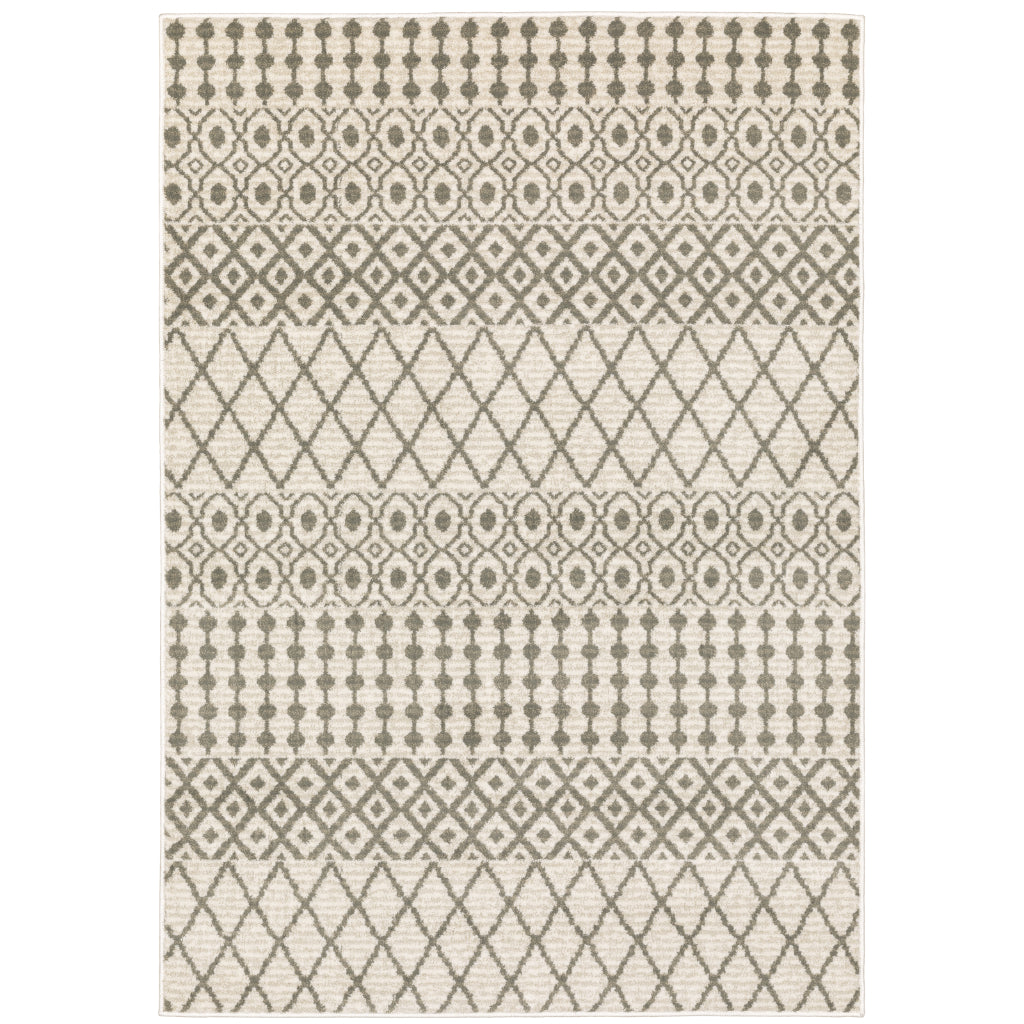 Oriental Weavers Georgia 717B0 Gray Rectangle Indoor Area Rug - Stain Resistant Scandinavian Style Rug with Geometric Design-
