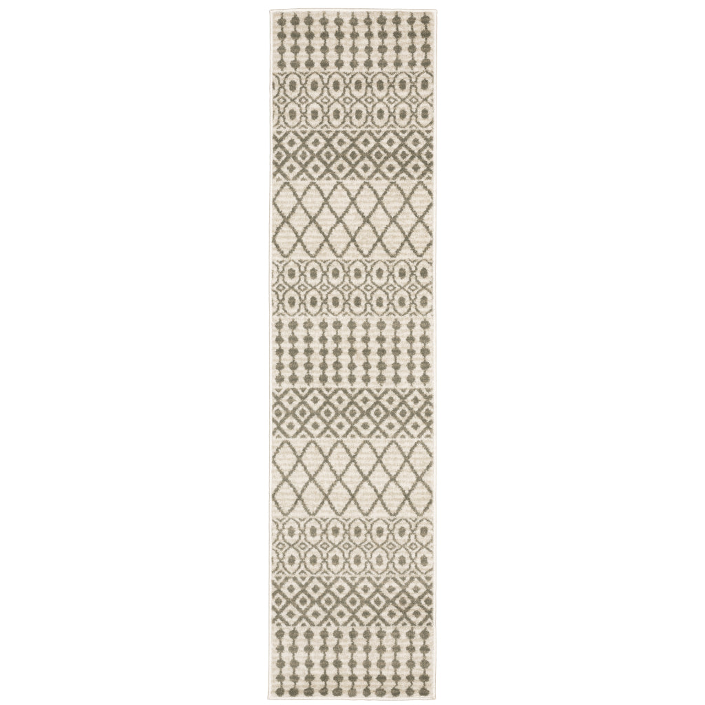 Oriental Weavers Georgia 717B0 Gray Rectangle Indoor Runner - Stain Resistant Scandinavian Style Rug with Geometric Design