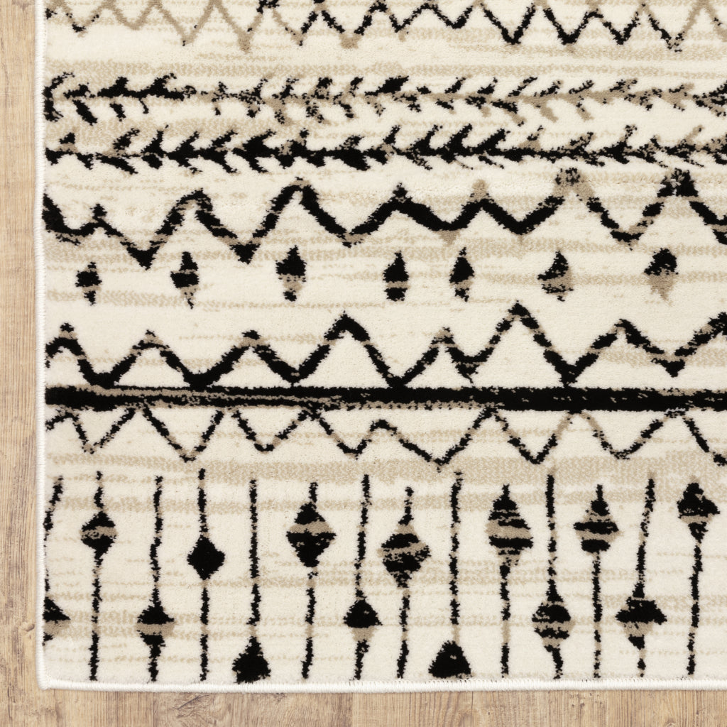 Oriental Weavers Georgia 8826E Two-Color Rectangle Indoor Runner - Stain Resistant Bohemian Rug with Tribal Design