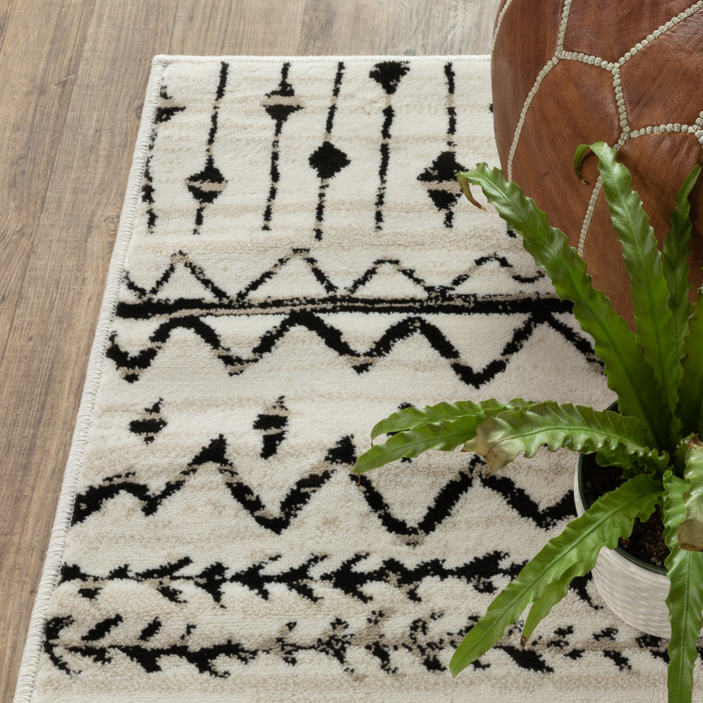 Oriental Weavers Georgia 8826E Two-Color Rectangle Indoor Runner - Stain Resistant Bohemian Rug with Tribal Design