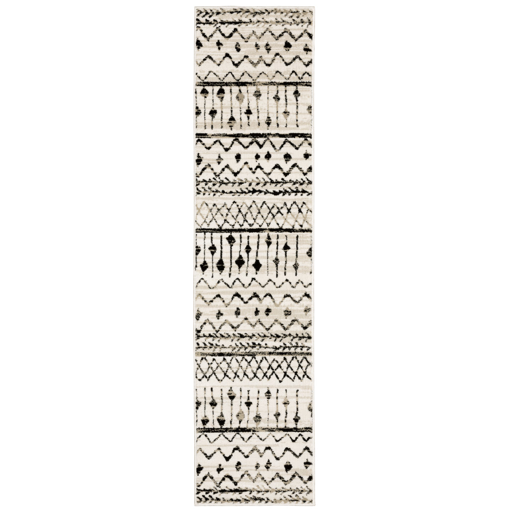 Oriental Weavers Georgia 8826E Two-Color Rectangle Indoor Runner - Stain Resistant Bohemian Rug with Tribal Design-