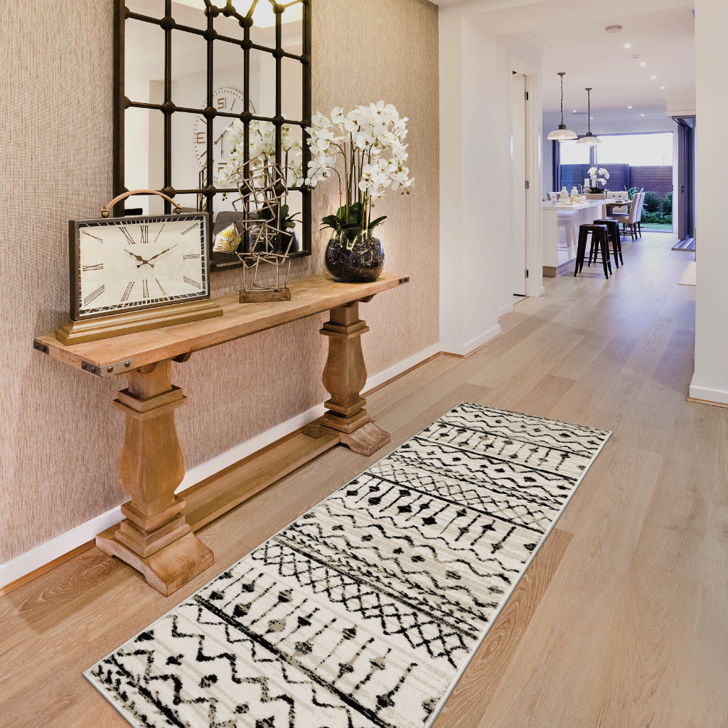 Oriental Weavers Georgia 8826E Two-Color Rectangle Indoor Runner - Stain Resistant Bohemian Rug with Tribal Design-