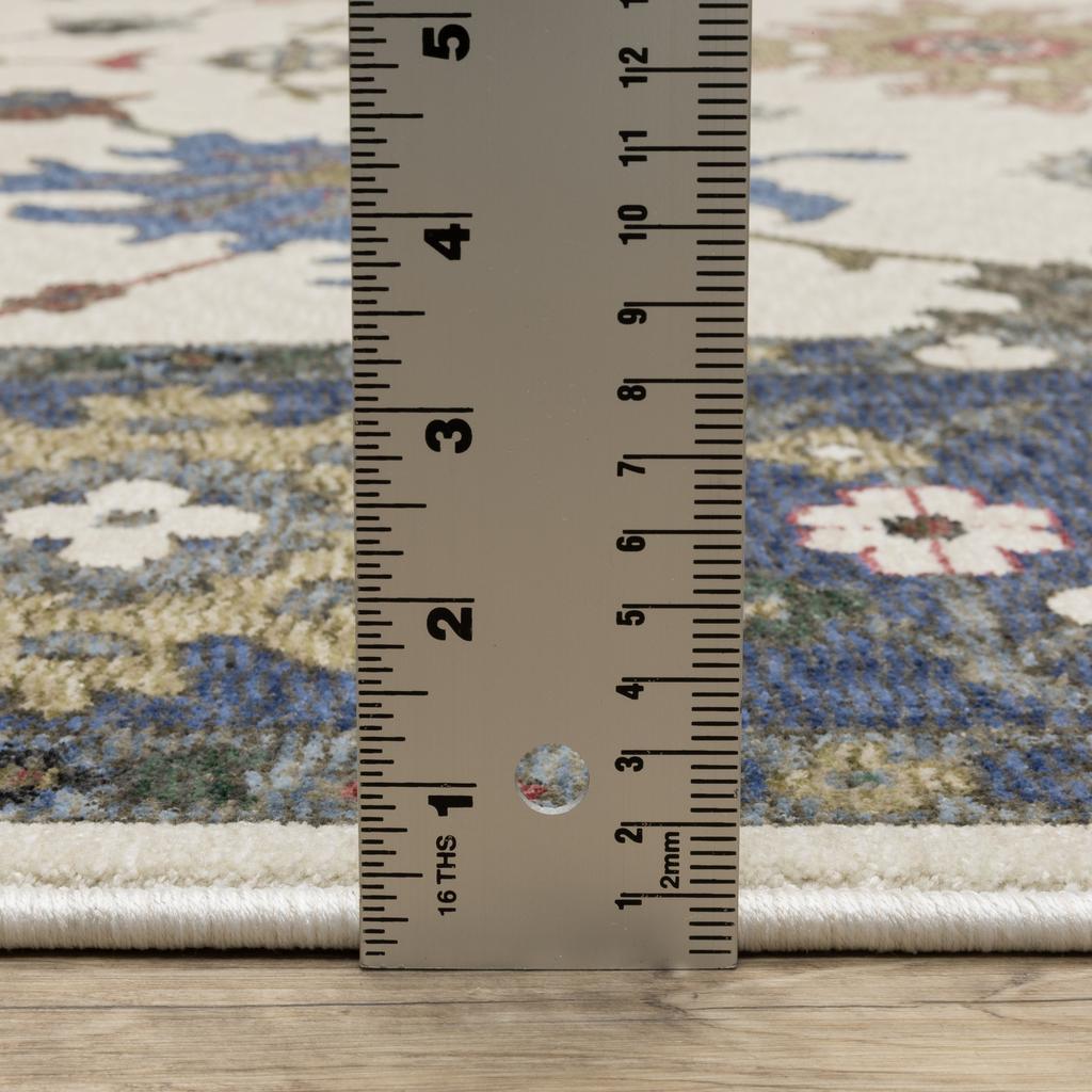 Oriental Weavers Hastings HA01E Blue Rectangle Indoor Area Rug Floral Pattern-