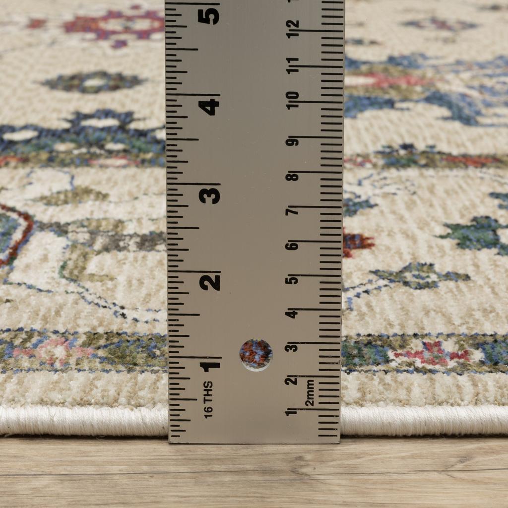 Oriental Weavers Hastings HA01W Ivory Rectangle Indoor Runner Floral Pattern-