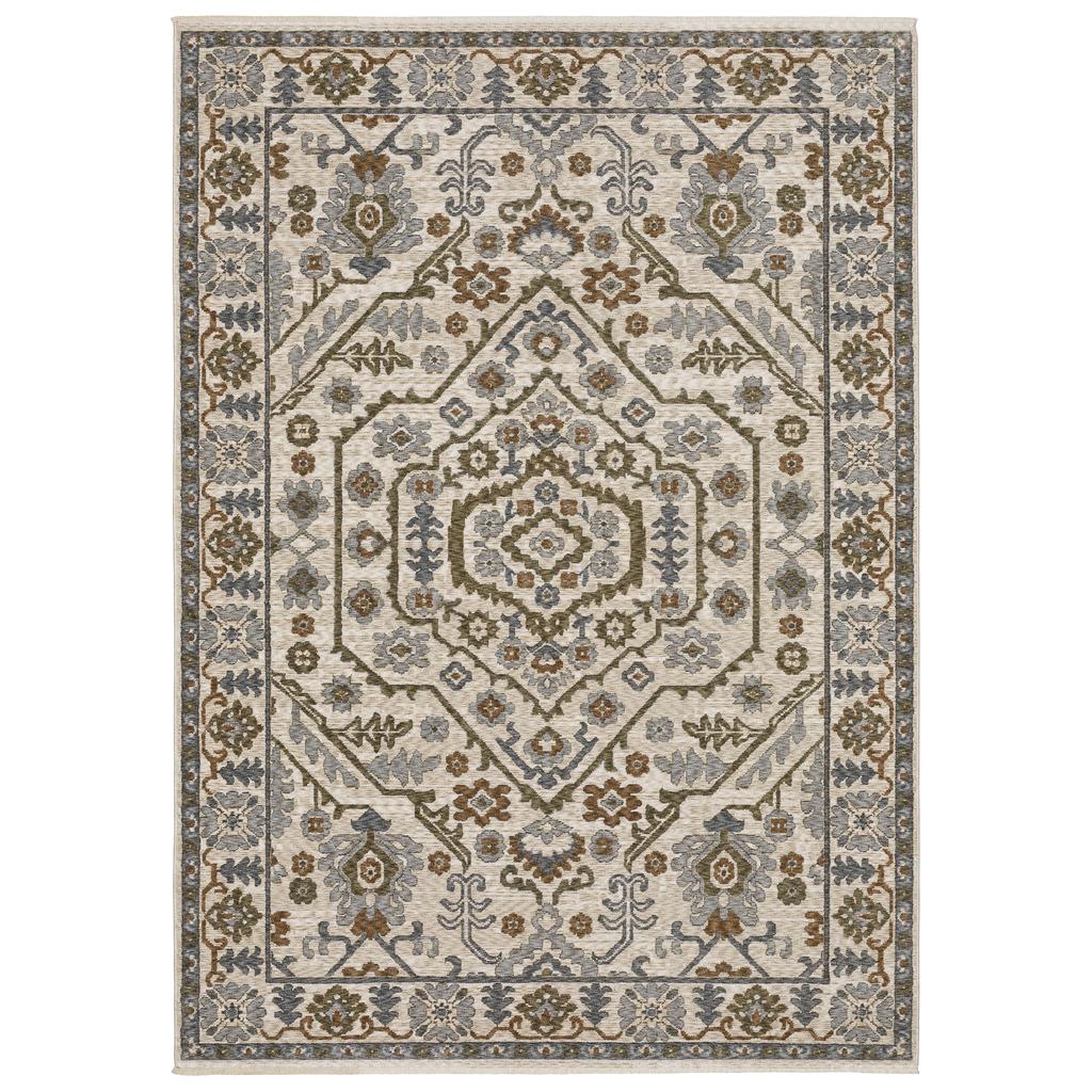 Oriental Weavers Hastings HA02I Ivory Rectangle Indoor Area Rug Floral Pattern-