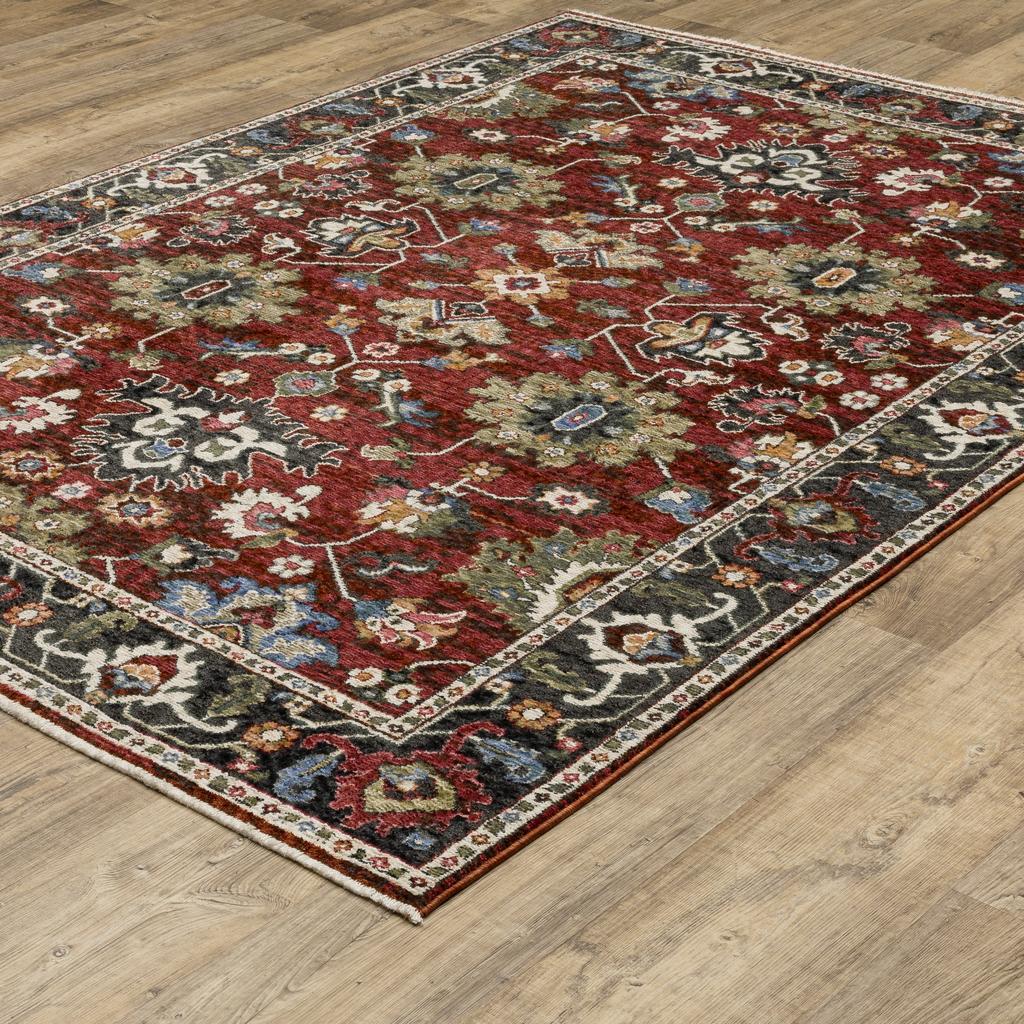 Oriental Weavers Hastings HA03V Red Rectangle Indoor Area Rug Oriental Pattern-