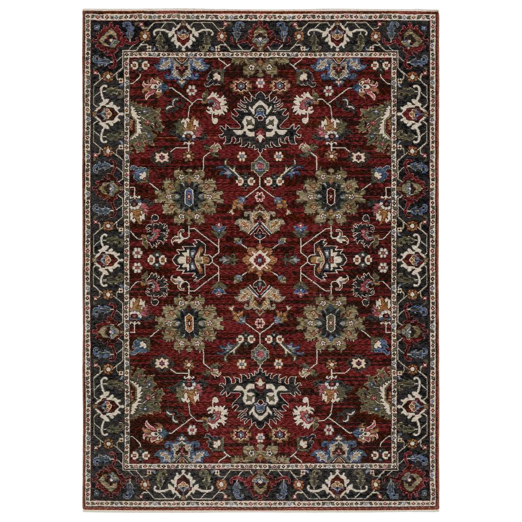 Oriental Weavers Hastings HA03V Red Rectangle Indoor Area Rug Oriental Pattern-