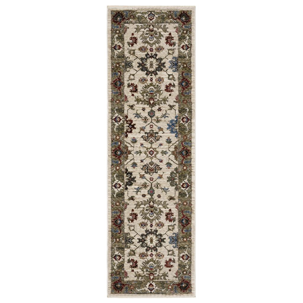 Oriental Weavers Hastings HA03W Ivory Rectangle Indoor Runner Oriental Pattern-