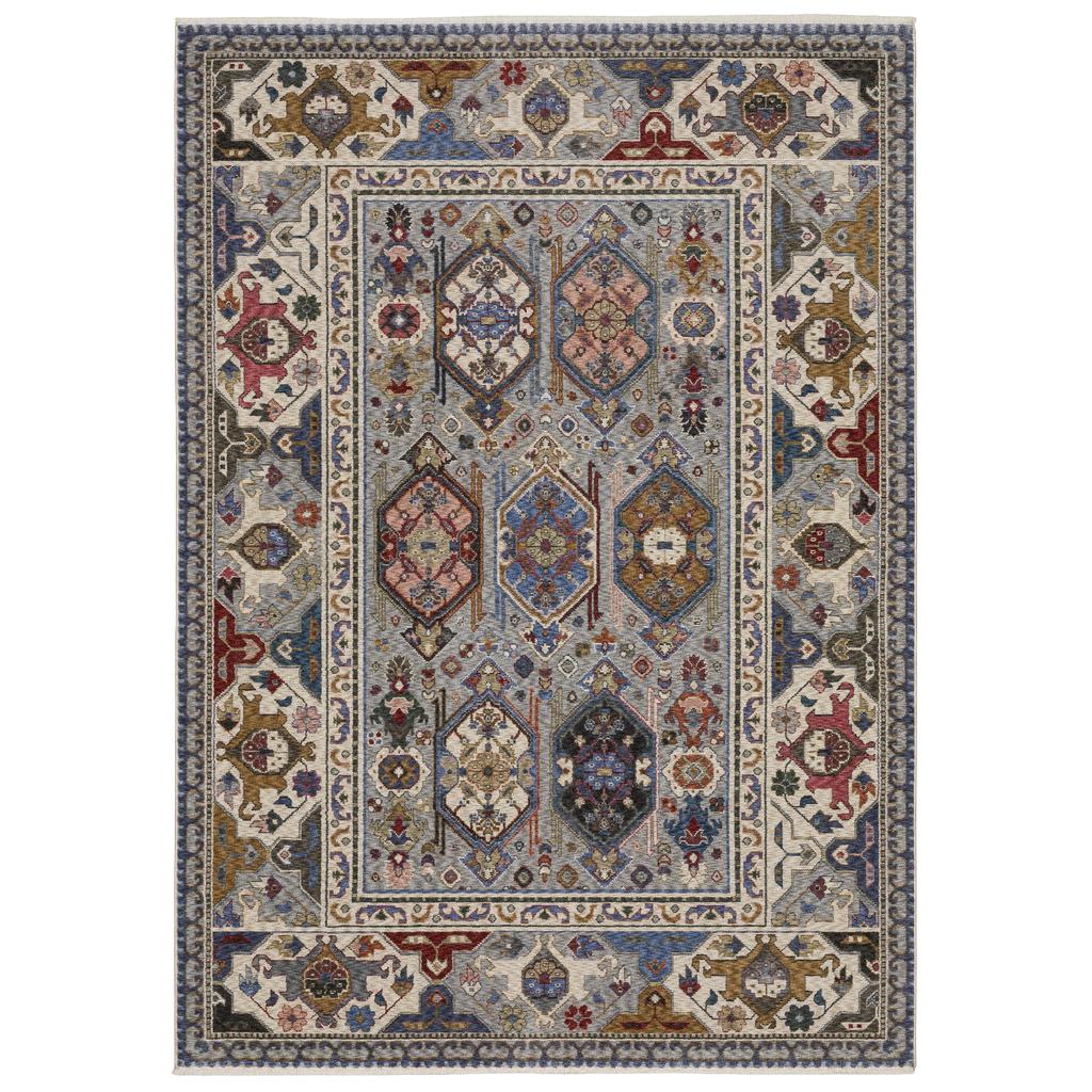 Oriental Weavers Hastings HA04E Blue Rectangle Indoor Area Rug Oriental Pattern-