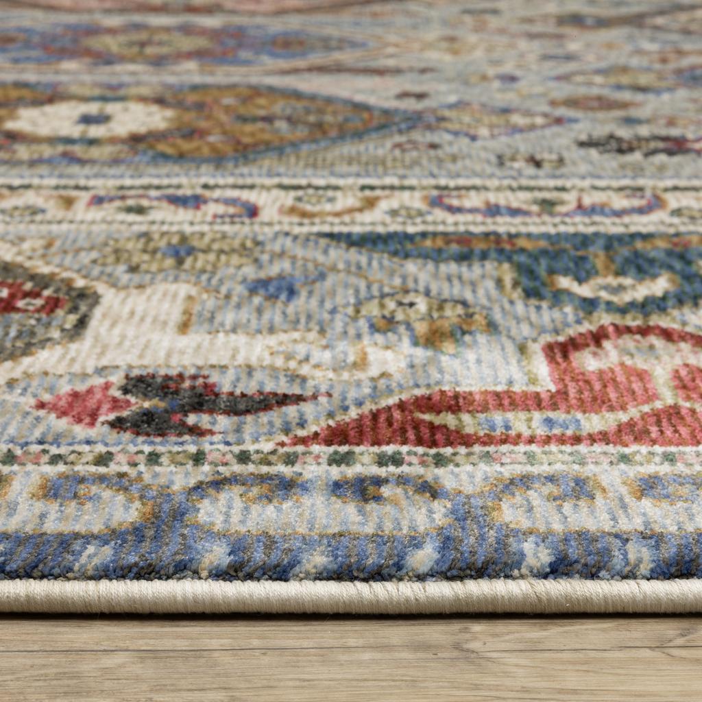 Oriental Weavers Hastings HA04E Blue Rectangle Indoor Runner Oriental Pattern-