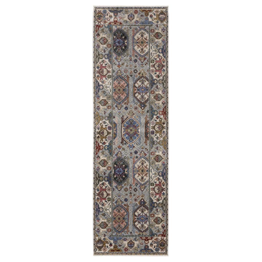 Oriental Weavers Hastings HA04E Blue Rectangle Indoor Runner Oriental Pattern-