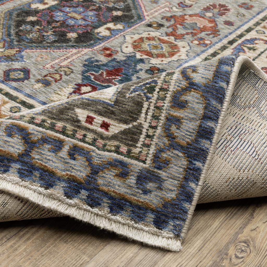 Oriental Weavers Hastings HA04E Blue Rectangle Indoor Runner Oriental Pattern-