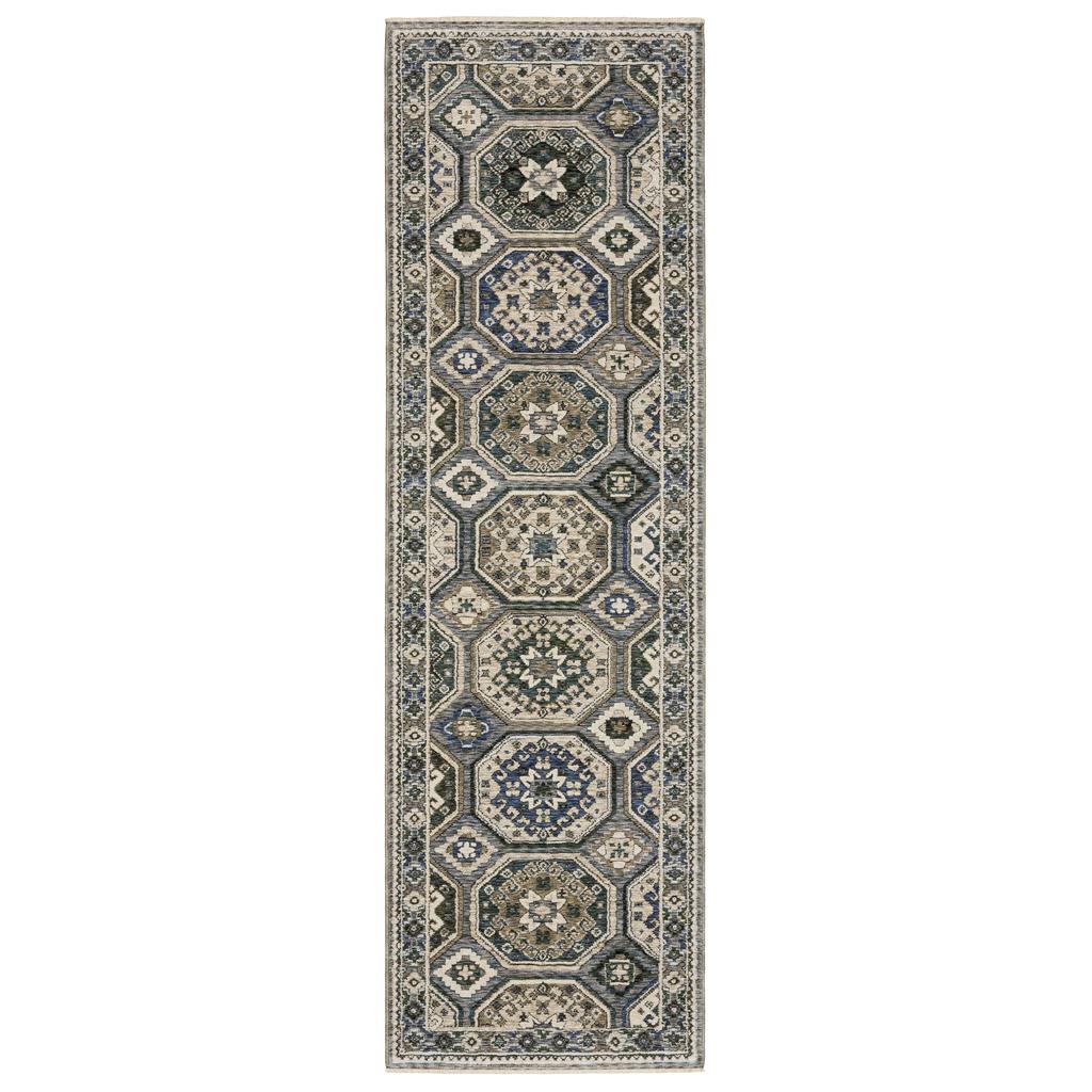 Oriental Weavers Hastings HA05H Ivory Rectangle Indoor Runner Medallion Pattern-