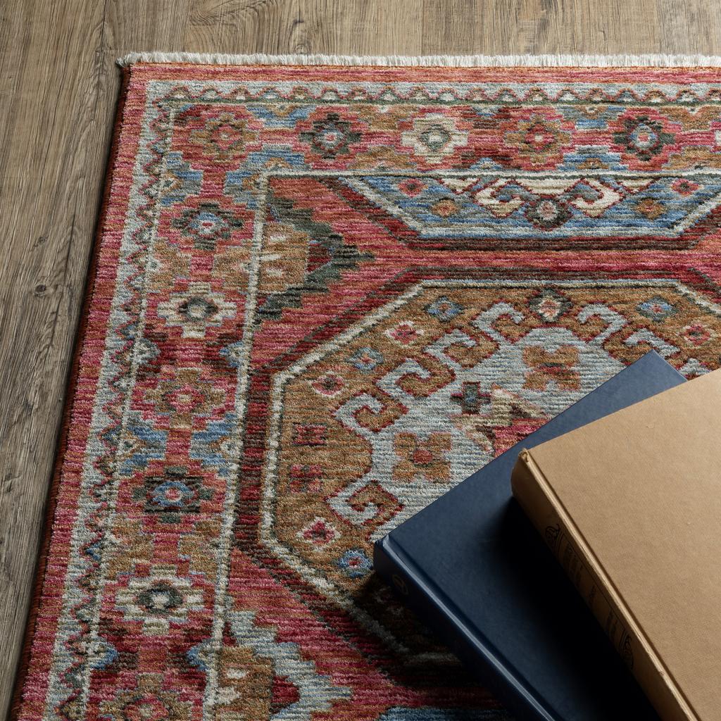 Oriental Weavers Hastings HA05R Pink Rectangle Indoor Runner Medallion Pattern-