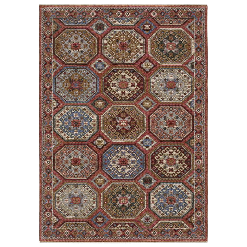 Oriental Weavers Hastings HA05R Pink Rectangle Indoor Area Rug Medallion Pattern-
