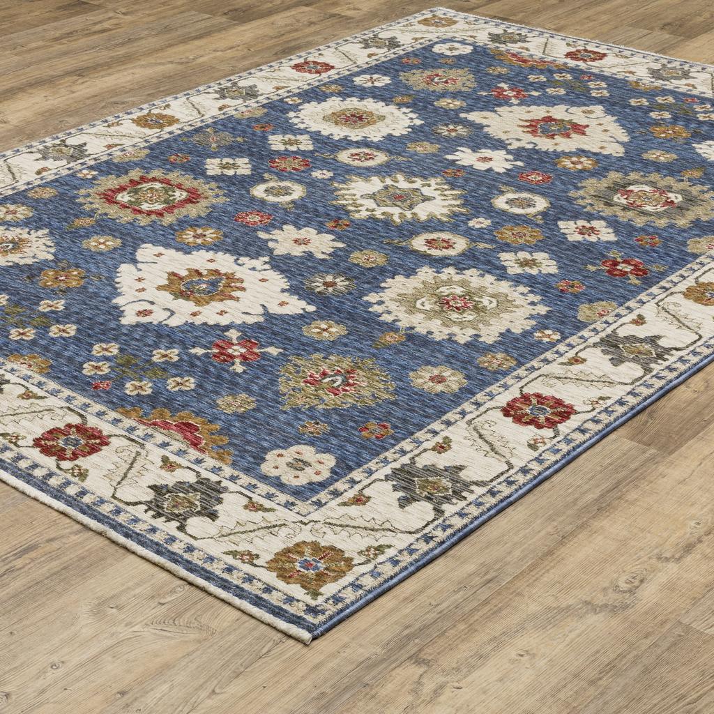 Oriental Weavers Hastings HA06Z Blue Rectangle Indoor Area Rug Floral Pattern-