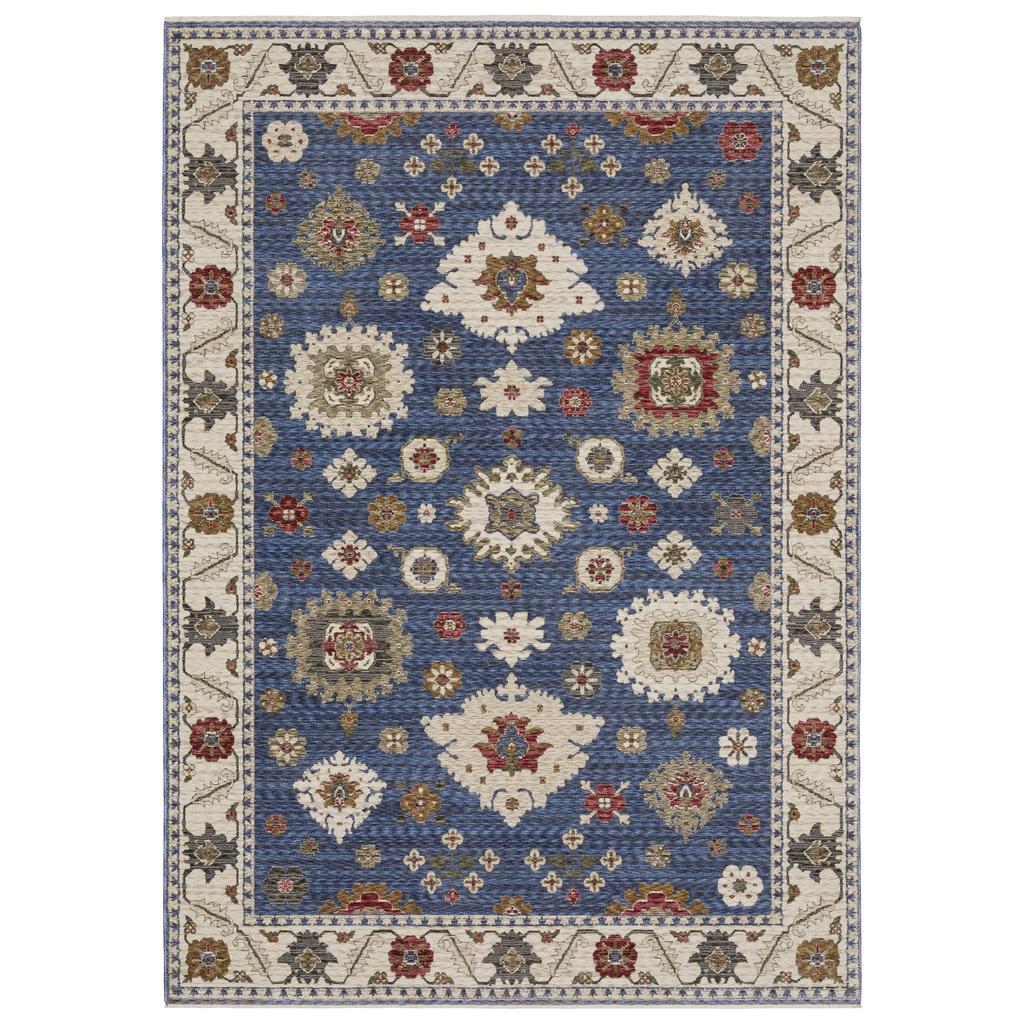 Oriental Weavers Hastings HA06Z Blue Rectangle Indoor Area Rug Floral Pattern-
