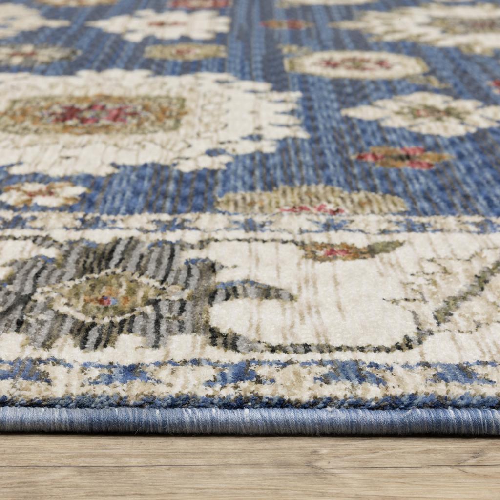 Oriental Weavers Hastings HA06Z Blue Rectangle Indoor Area Rug Floral Pattern-