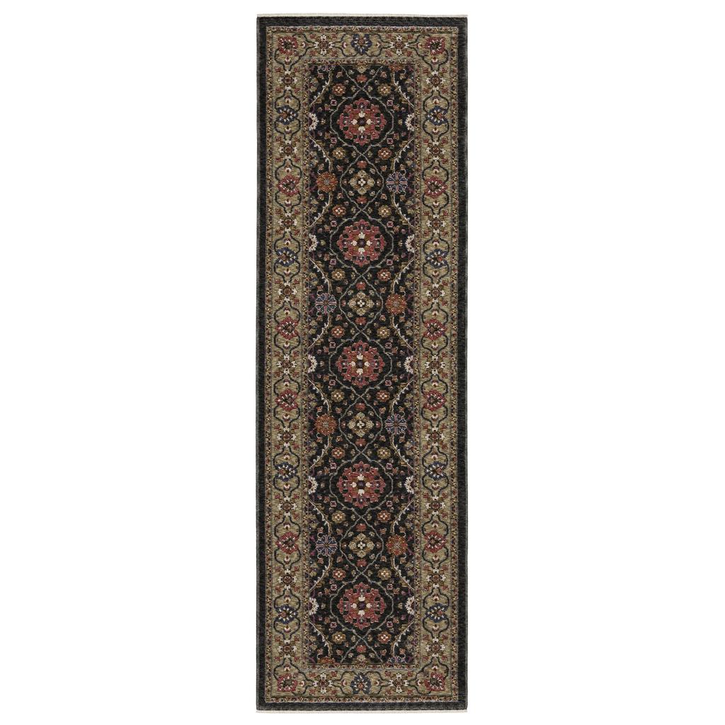 Oriental Weavers Hastings HA07D Charcoal Rectangle Indoor Runner Oriental Pattern-
