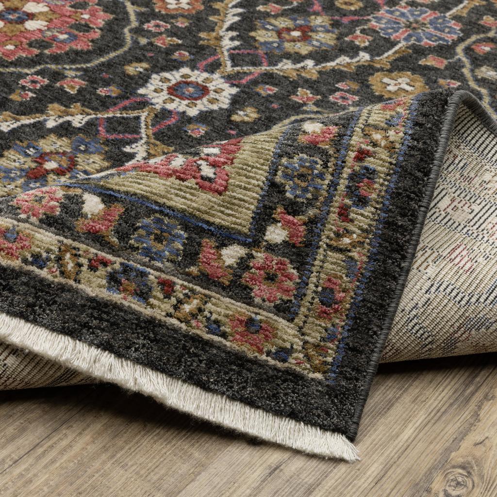 Oriental Weavers Hastings HA07D Charcoal Rectangle Indoor Runner Oriental Pattern-