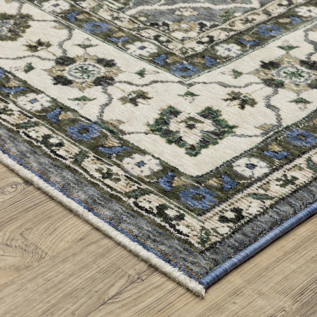 Oriental Weavers Hastings HA07H Blue Rectangle Indoor Runner Oriental Pattern-