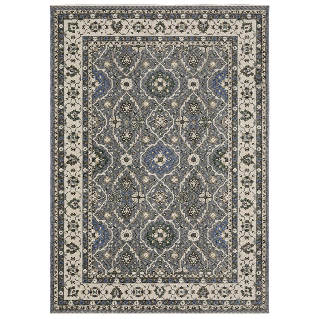 Oriental Weavers Hastings HA07H Blue Rectangle Indoor Area Rug Oriental Pattern-