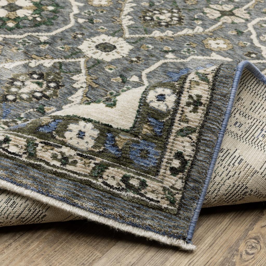 Oriental Weavers Hastings HA07H Blue Rectangle Indoor Runner Oriental Pattern-