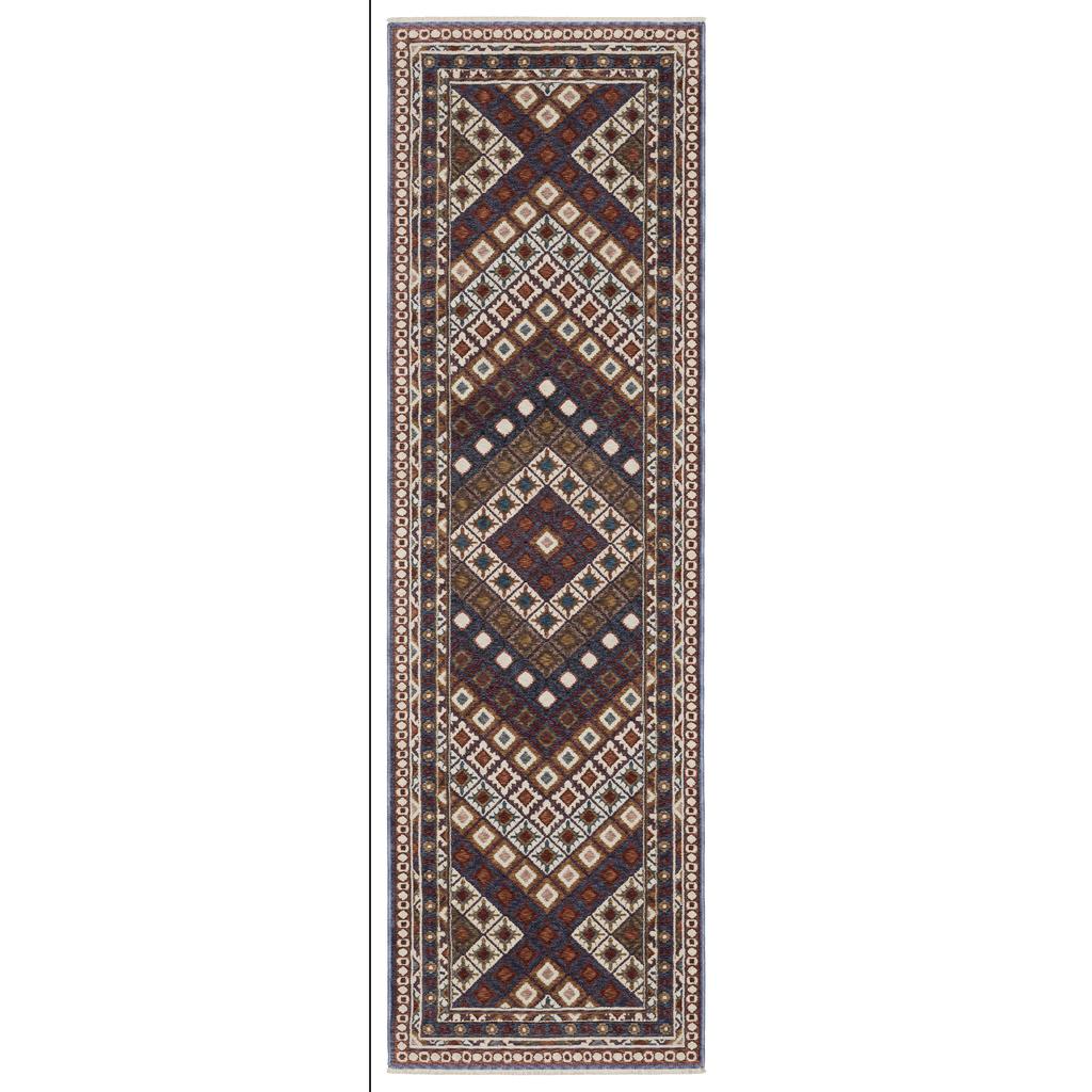 Oriental Weavers Hastings HA08B Red Rectangle Indoor Runner Diamond Pattern-