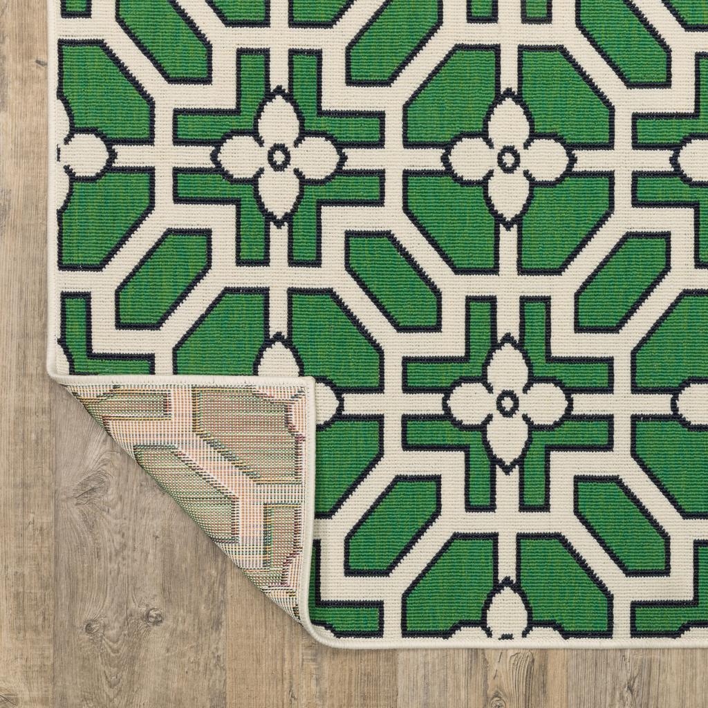 Oriental Weavers Havana HAV01 Ivory Rectangle Indoor/Outdoor Runner Geometric Pattern-