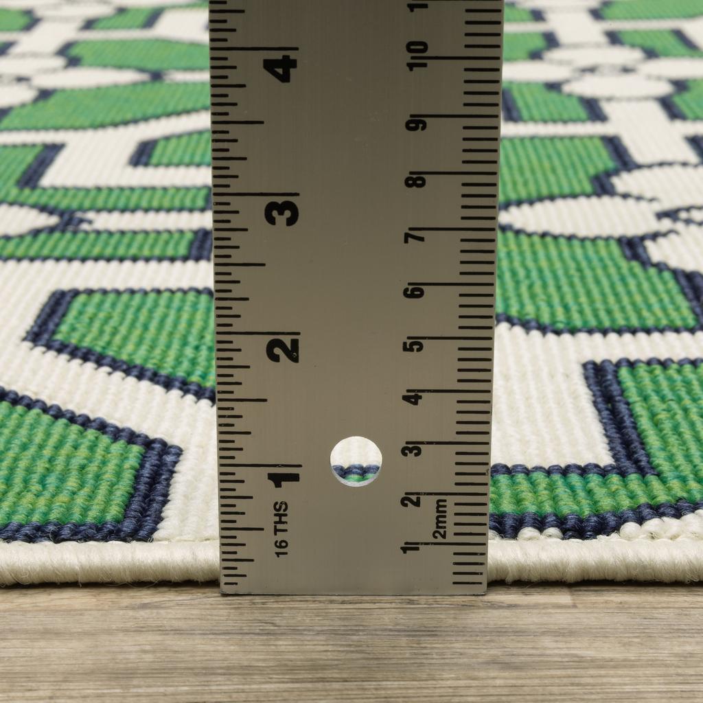 Oriental Weavers Havana HAV01 Ivory Rectangle Indoor/Outdoor Runner Geometric Pattern-