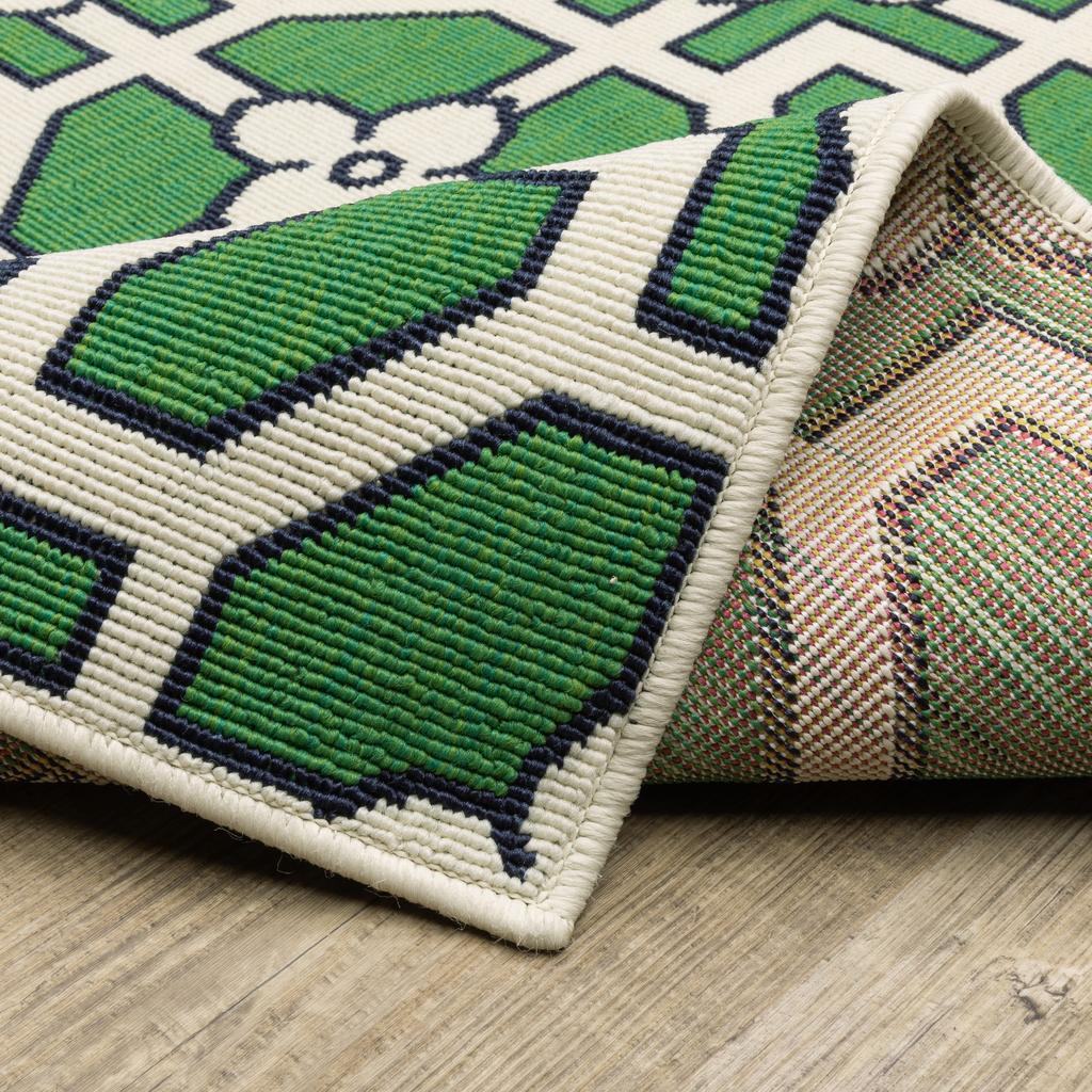 Oriental Weavers Havana HAV01 Ivory Rectangle Indoor/Outdoor Runner Geometric Pattern-