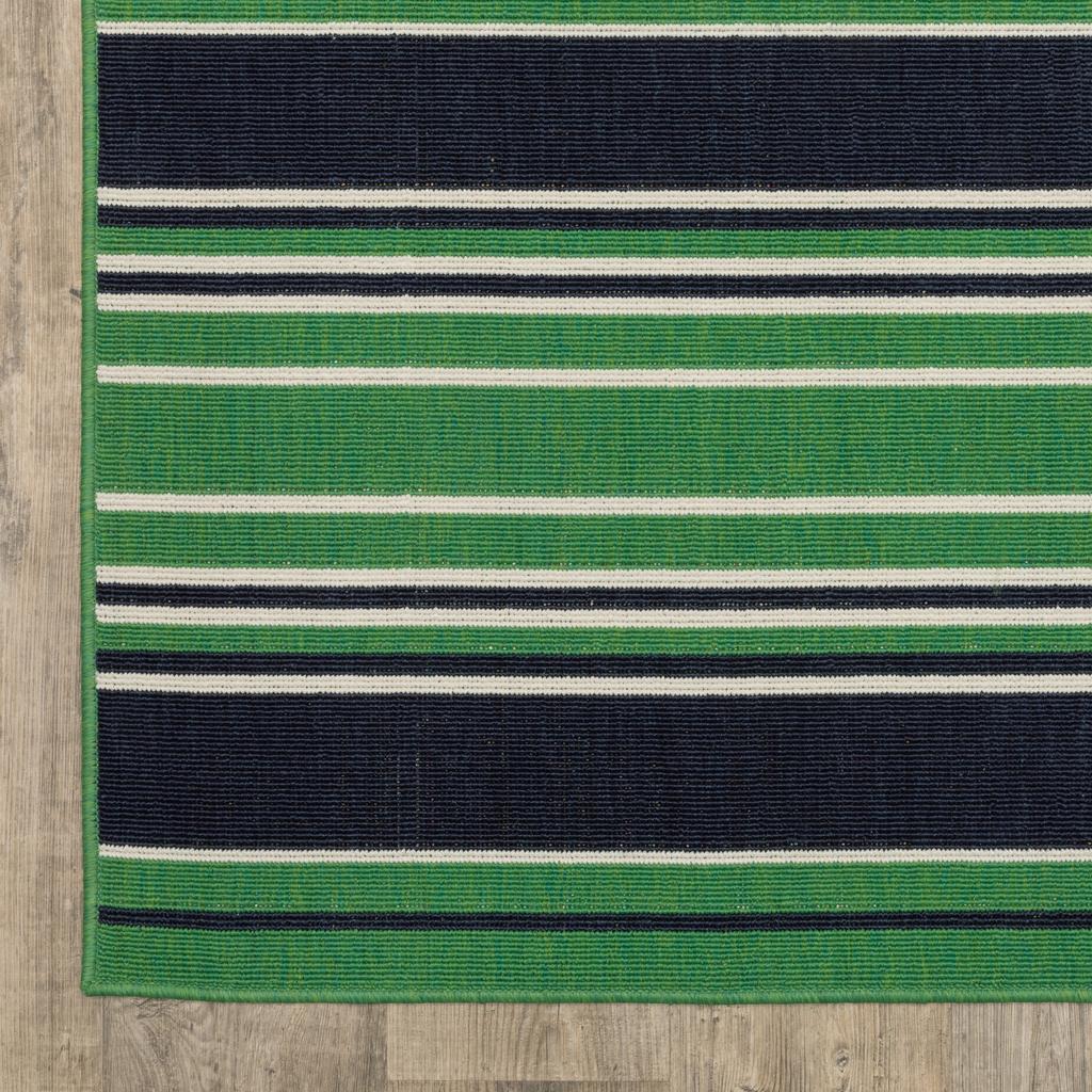 Oriental Weavers Havana HAV05 Green Rectangle Indoor/Outdoor Area Rug Stripe Pattern-