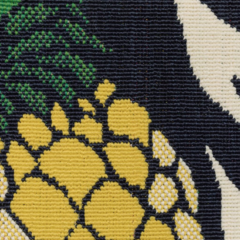 Oriental Weavers Havana HAV07 Navy Rectangle Indoor/Outdoor Area Rug Botanical Pattern-