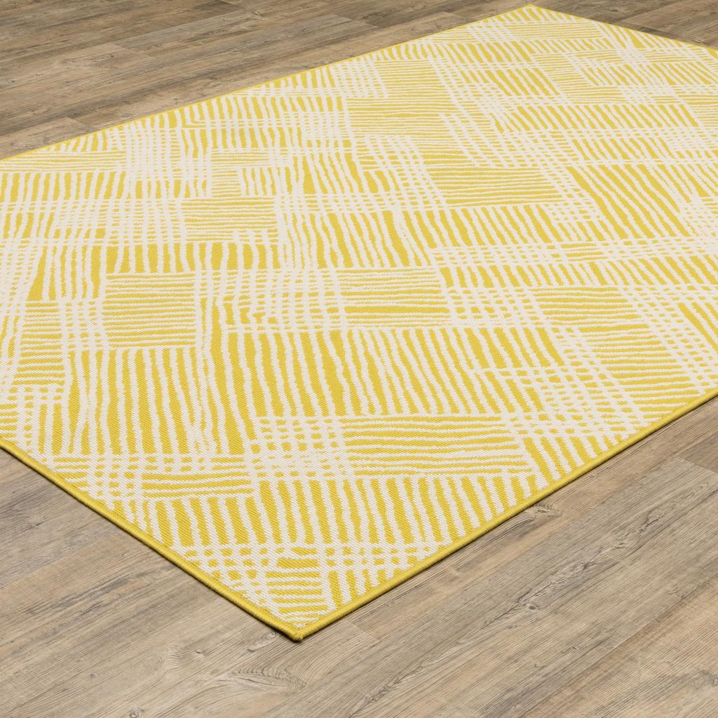 Oriental Weavers Havana HAV08 Yellow Rectangle Indoor/Outdoor Area Rug Geometric Pattern-